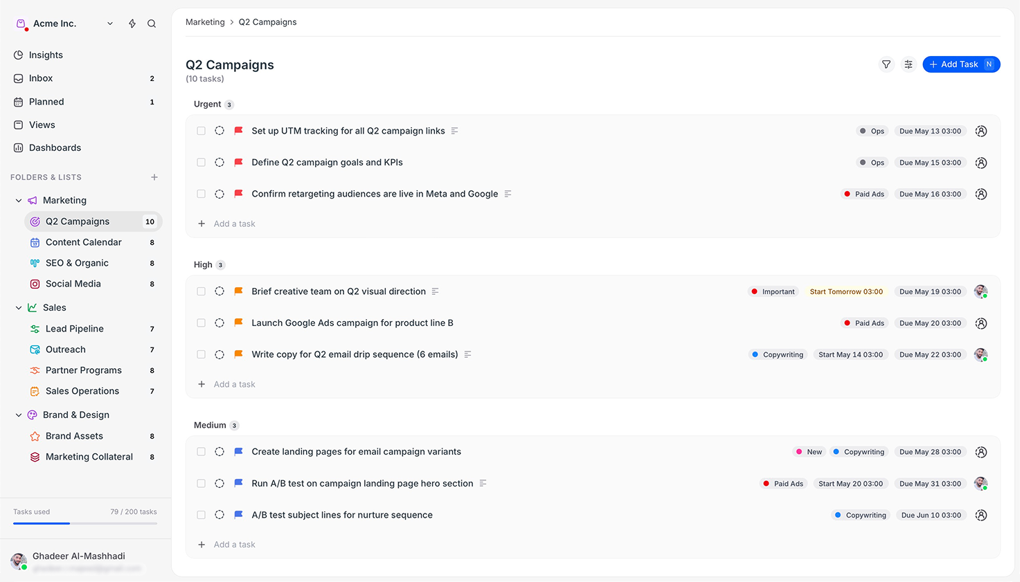 Arca App Interface